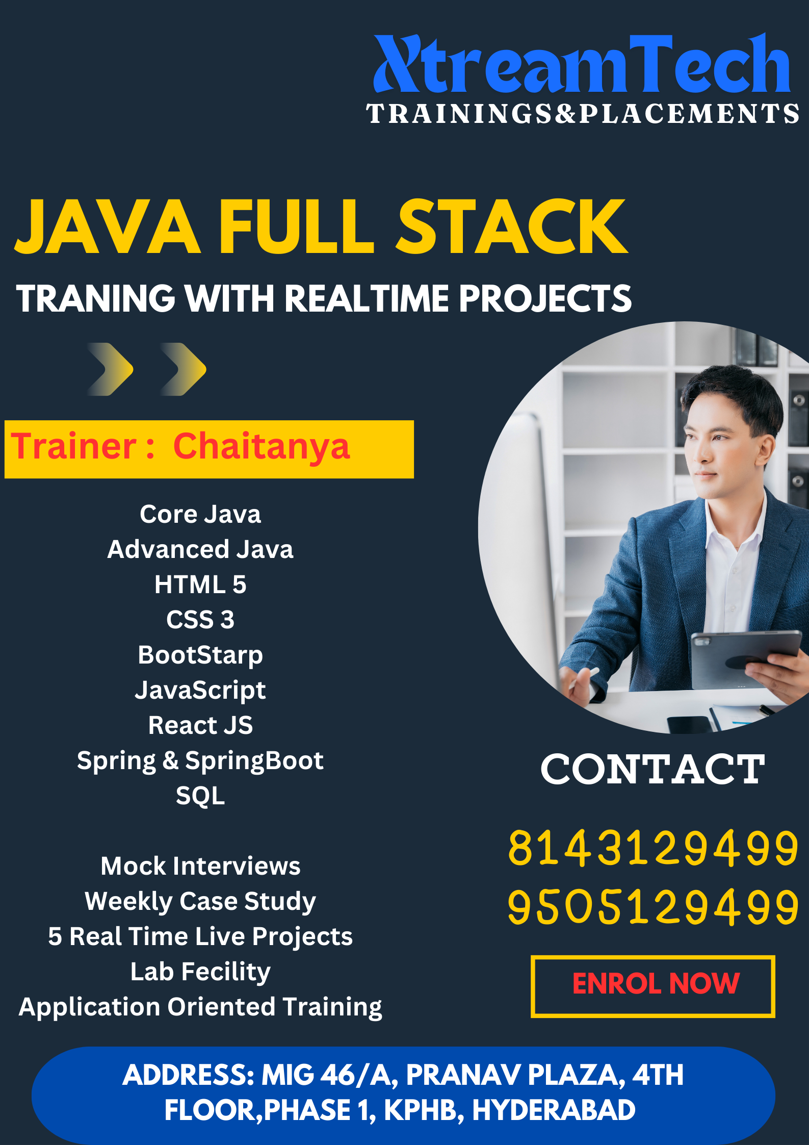 Java Full Stack Training with internship
